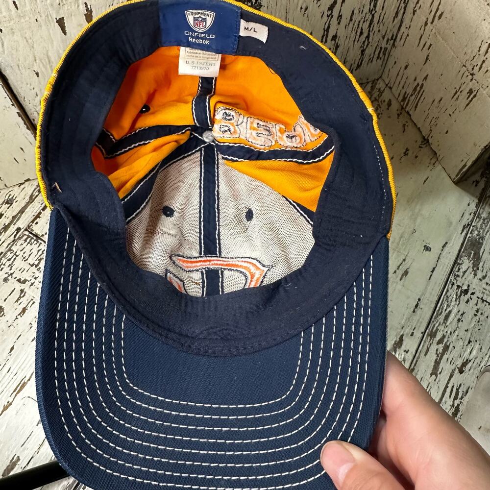 Chicago Bears Reebok NFL Equipment On Field Orange Gray Hat Cap Size M/L - Picture 5 of 8